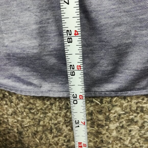 Canali 1934 Shirt Lightweight Long Sleeve Button Up Heather Blue Mens Large - Picture 8 of 9